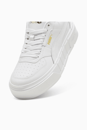 PUMA Cali Court Big Kids' Leather Sneakers, PUMA White-PUMA Gold, extralarge
