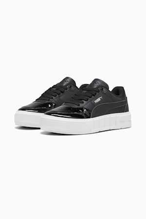 PUMA Cali Court Patent Women's Sneakers, PUMA Black-PUMA White, extralarge-GBR