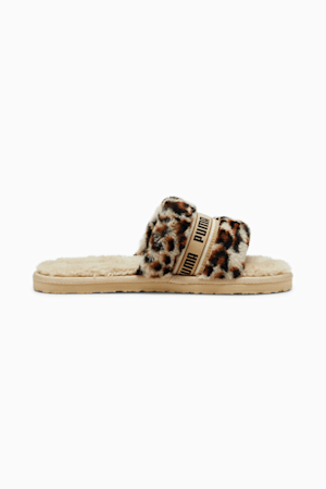 PUMA Fluff I Am The Drama Slides, Putty-Brown Mushroom-PUMA Black, extralarge-GBR