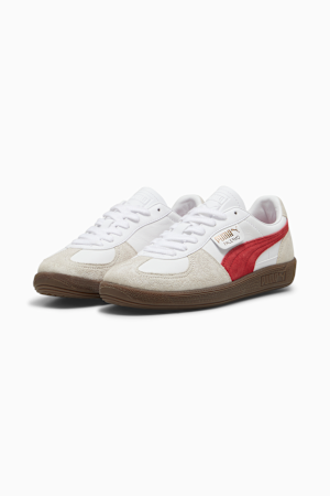 Palermo Leather Sneakers Unisex, PUMA White-Vapor Gray-Club Red, extralarge-GBR