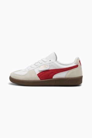 Palermo Leather Sneakers Unisex, PUMA White-Vapor Gray-Club Red, extralarge-GBR