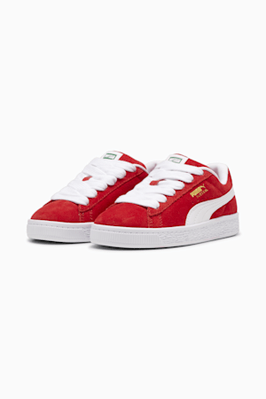 Red puma suede kids store
