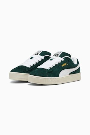 Suede XL Hairy Sneakers, Ponderosa Pine-Frosted Ivory, extralarge-GBR