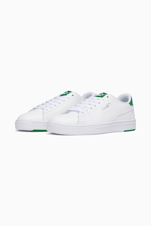 Serve Pro Lite Women's Sneakers, Puma White-Puma White-Amazon Green-Puma Silver, extralarge