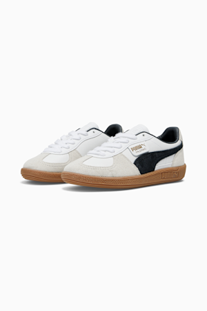 Palermo Women's Leather Sneakers, PUMA White-Vapor Gray-Gum, extralarge