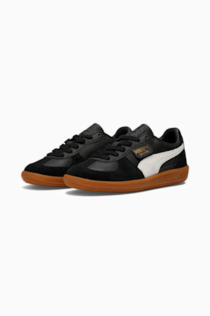 Palermo Women's Leather Sneakers, PUMA Black-Feather Gray-Gum, extralarge