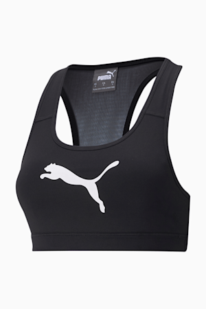 Soutien-gorge d’entraînement pour femme intensité moyenne 4Keeps, Puma Black-white BIG CAT, extralarge