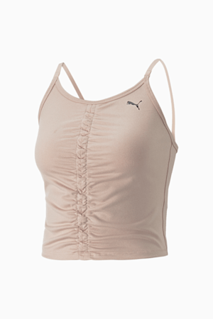 Studio Foundation Ruched Women's Training Tank Top, Rose Quartz Heather, extralarge