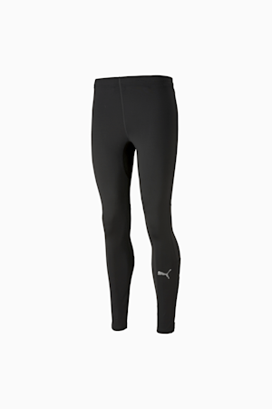 Puma Running favourite mid rise leggings with yellow pop in gray