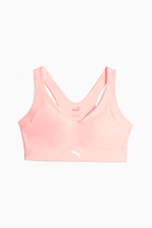 Puma Women's Seamless Sports Bra Pink Black Athletic Bra Optional Padding