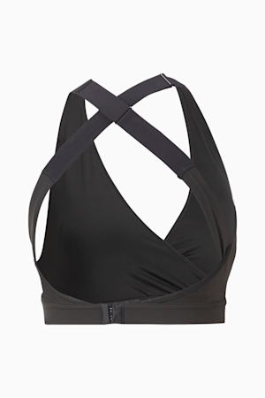 Yogini Mid Impact Crossover Women's Training Bra, PUMA Black, extralarge