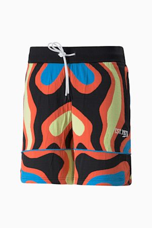 Lava Men's Basketball Shorts, Hot Coral, extralarge