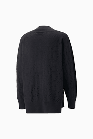 LUXE SPORT Oversized V-neck Sweatshirt, PUMA Black, extralarge-GBR