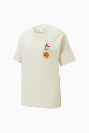 PUMA x LIBERTY Women's Graphic Tee, Pristine, extralarge