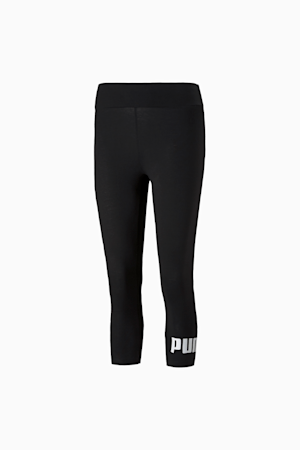 Essentials Women's 3/4 Logo Leggings, Puma Black, extralarge