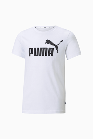 Essentials Logo Boys' Tee, Puma White, extralarge