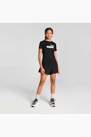 Essentials Logo Girls' Tee, Puma Black, extralarge