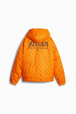 PUMA x PLEASURES Men's Puffer Jacket, Orange Glo, extralarge-GBR