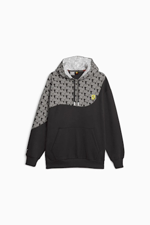 Chandail en molleton de sports motorisés Scuderia Ferrari Race Homme, PUMA Black-AOP, extralarge