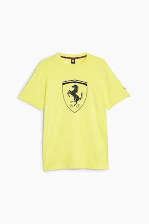 Scuderia Ferrari Race Big Shield Men's Motorsport Tee, Speed Yellow, extralarge