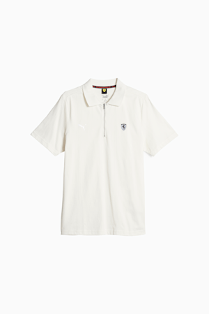 Scuderia Ferrari Style Men's Jacquard Polo, Warm White, extralarge