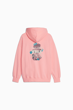 DOWNTOWN Women's Oversized Graphic Hoodie, Peach Smoothie, extralarge