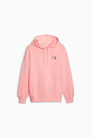DOWNTOWN Women's Oversized Graphic Hoodie, Peach Smoothie, extralarge