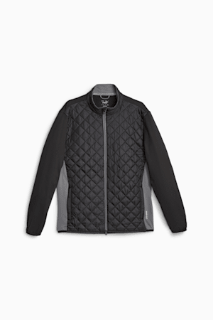Men's Golf Frost Quilted Jacket, PUMA Black-Slate Gray, extralarge-GBR