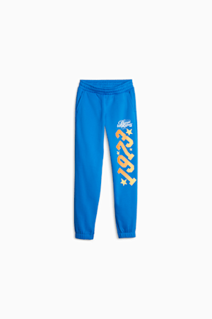 Pantalon en molleton de basketball Swish Jeune, Racing Blue, extralarge