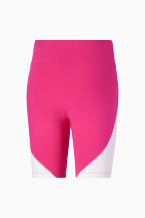 Classics Brighter Days Block Women's Biker Shorts, Glowing Pink-PUMA White, extralarge