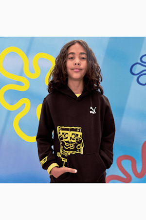 PUMA x SPONGEBOB SQUAREPANTS Kids' Hoodie, PUMA Black, extralarge