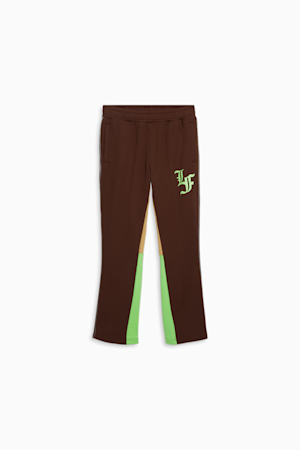 PUMA HOOPS x LAFRANCÉ Men's Track Pants, Chestnut Brown-Sand Dune-Green Gecko, extralarge-GBR