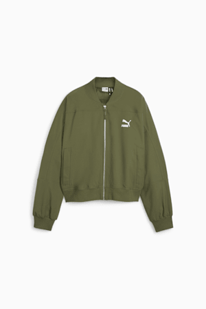 Classics Shiny Women's Bomber Jacket, Olive Green, extralarge