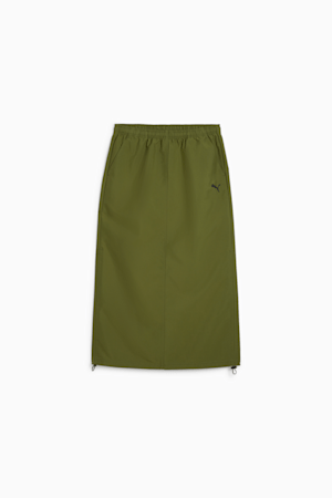 DARE TO Women's Midi Woven Skirt, Olive Green, extralarge-GBR