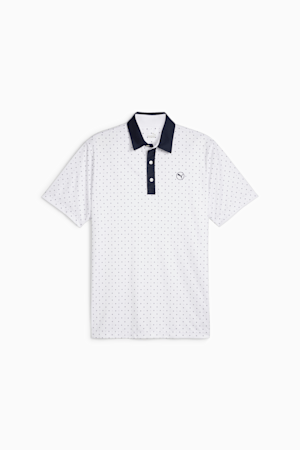 Pure Geo Men's Golf Polo, White Glow-Deep Navy, extralarge-GBR