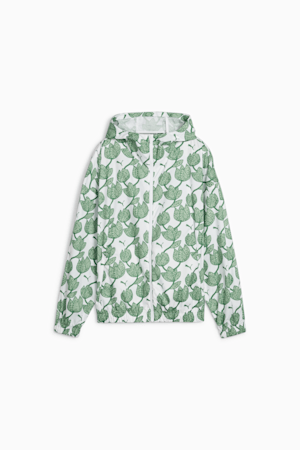 Coupe-vent à motif intégral à fleurs Femme, Archive Green, extralarge