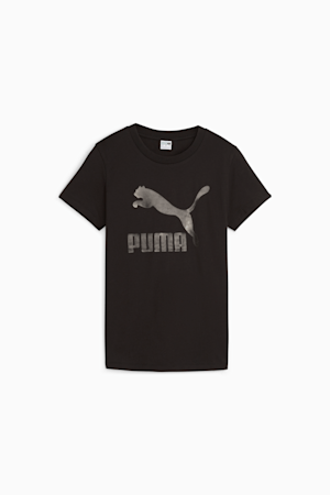 CLASSICS Shiny Logo Women's Tee, PUMA Black, extralarge