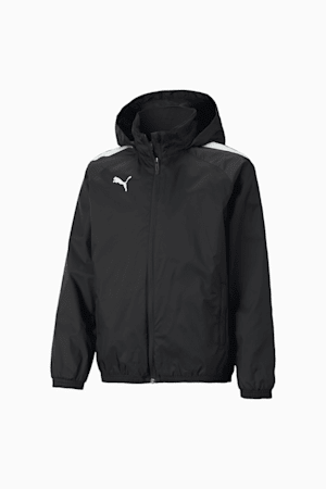 teamLIGA All-Weather Youth Football Jacket, Puma Black-Puma Black, extralarge-GBR