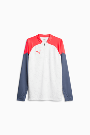 Haut avec quart de glissière de soccer individualCUP Homme, PUMA White-Fire Orchid, extralarge