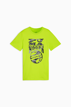 BASKETBALL BLUEPRINT Big Kids' Tee, Lime Pow, extralarge