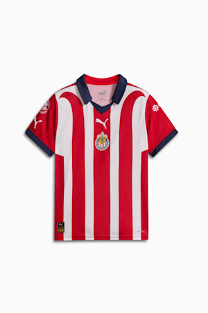 Chivas 2023-2024 Home Replica Promo Big Kids' Soccer Jersey, PUMA Red, extralarge