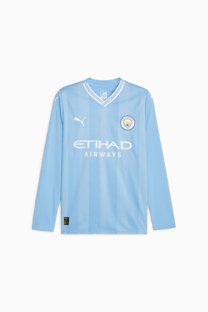 Manchester City F.C. Home Replica Long-Sleeve Jersey Men, Team Light Blue-PUMA White, extralarge-GBR