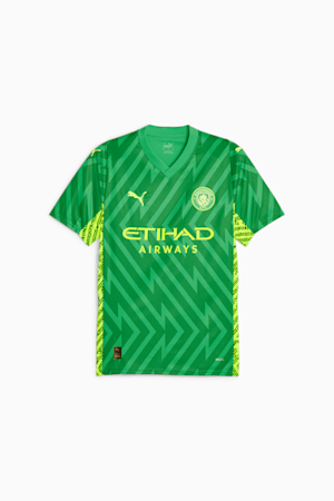 Manchester City Men's Goalkeeper Short Sleeve Jersey, Grassy Green-Yellow Alert, extralarge-GBR