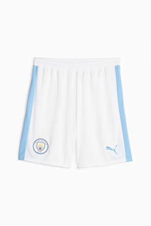 Short de soccer Manchester City, PUMA White-Team Light Blue, extralarge