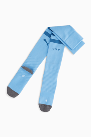Manchester City Striped Football Socks, Team Light Blue-Lake Blue, extralarge-GBR