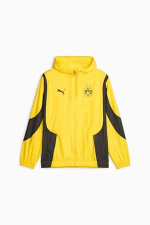 Borussia Dortmund Men's Pre-match Football Jacket, Cyber Yellow-PUMA Black, extralarge-GBR