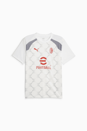 AC Milan Men's Prematch Jersey, PUMA White-Gray Tile, extralarge