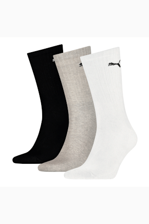 PUMA Unisex Crew Socks 3 Pack, white-grey-black, extralarge-GBR