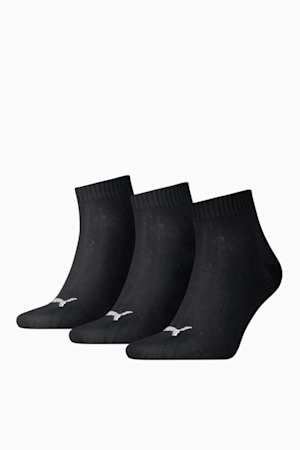 PUMA Unisex Quarter Plain Socks 3 Pack, black, extralarge-GBR