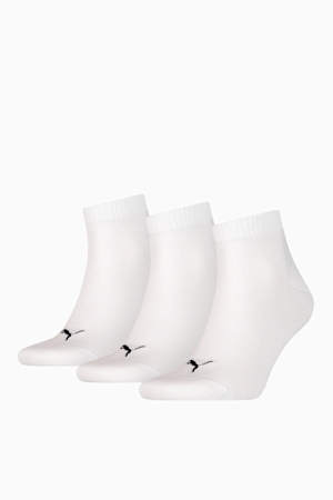 PUMA Unisex Quarter Plain Socks 3 Pack, white, extralarge-GBR